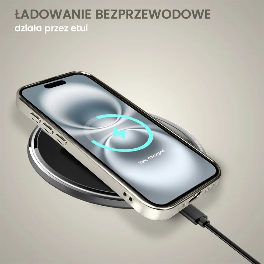 Etui do iPhone 16 MagSafe Luxury Protect przeźroczyste, hybrydowa ochrona kamery, tytanowe