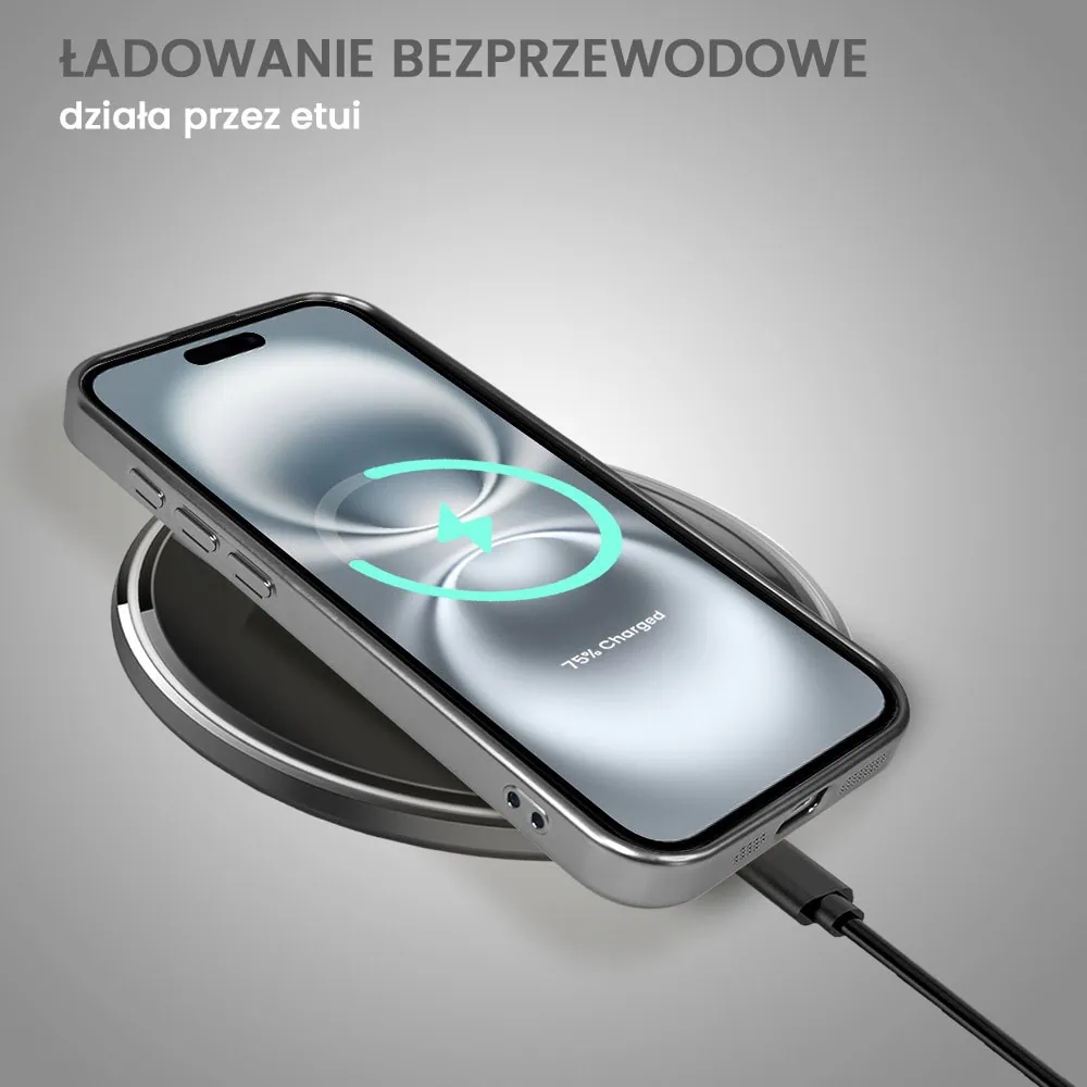 Etui do iPhone 16 MagSafe Luxury Protect przeźroczyste, z osłoną aparatu, Titanium Finish, srebrne