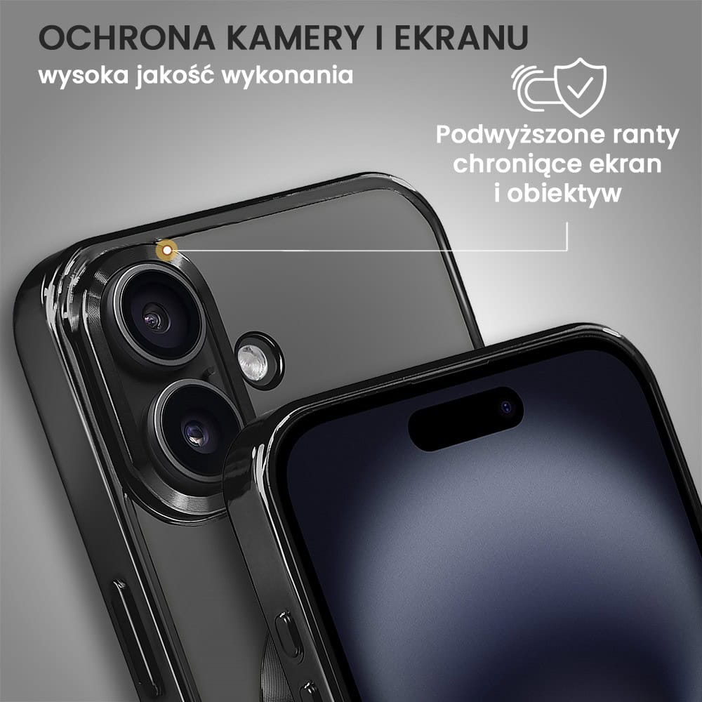 Etui do iPhone 16 MagSafe Luxury, przeźroczyste, czarne