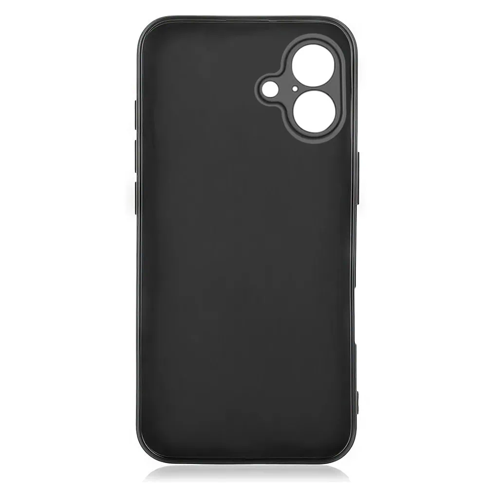 Etui do iPhone 16 silikonowe z mikrofibrą soft touch z osłoną na aparat, czarne