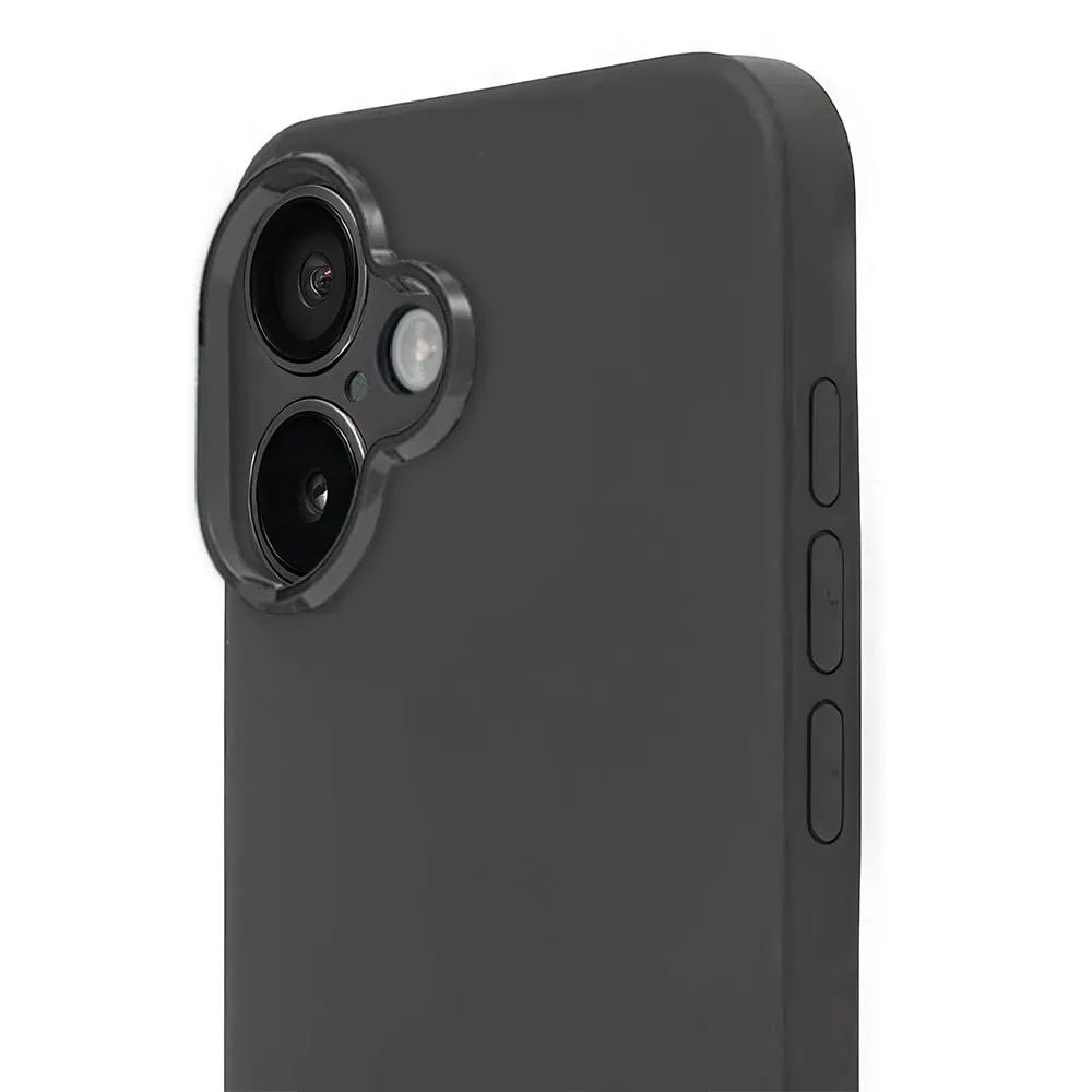 Etui do iPhone 16 silikonowe z mikrofibrą soft touch z osłoną na aparat, czarne