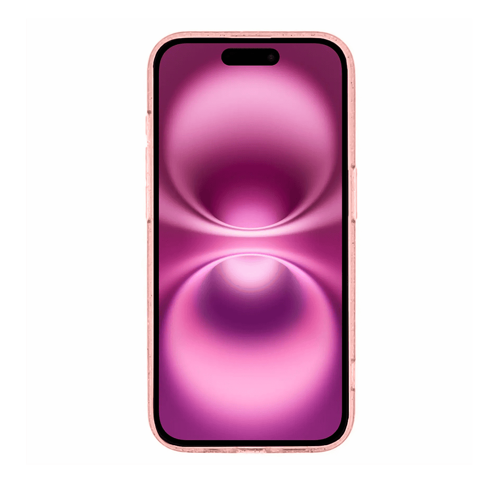 Etui do iPhone 16 z Magsafe, przeźroczyste, błyszczący brokat, różowe