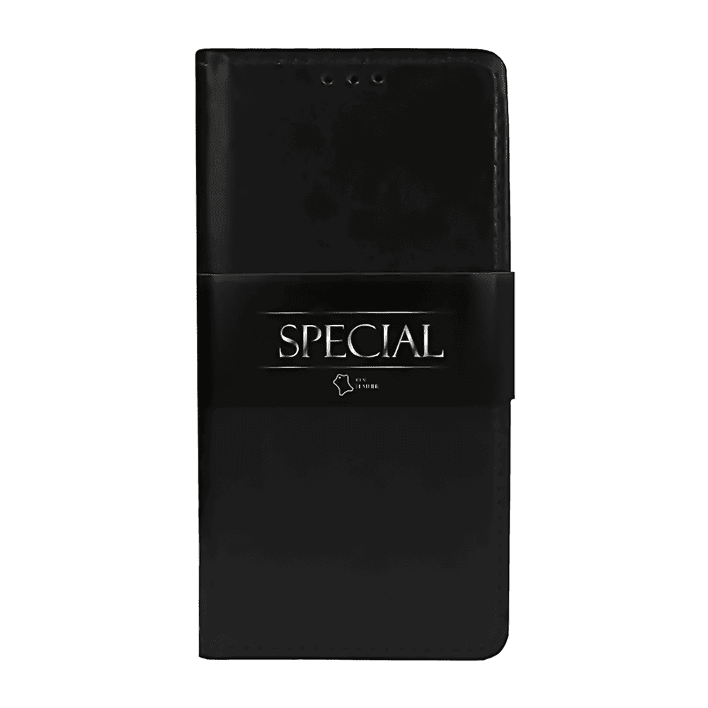 Etui do iPhone 16 Plus zamykane, eleganckie skórzane, czarne