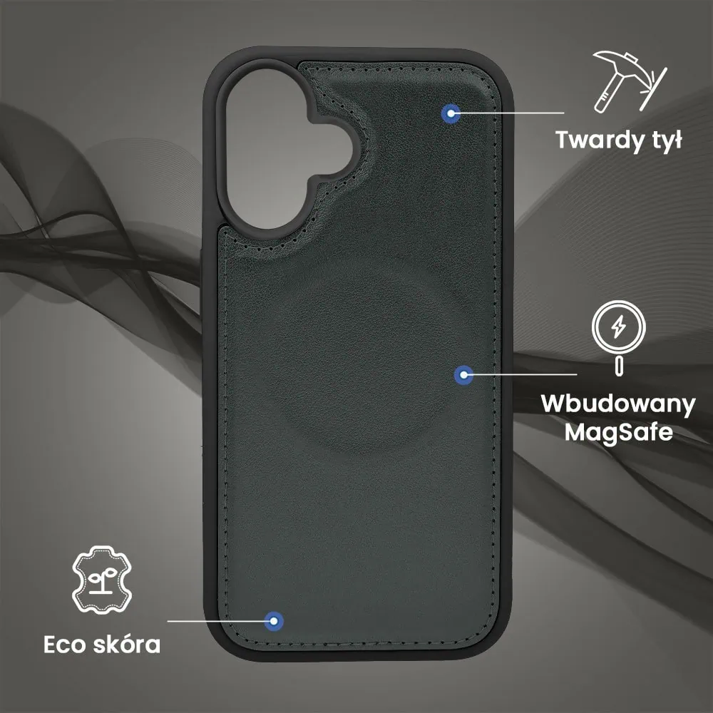 Etui do iPhone 16 3w1 Magsafe Double Book, zestaw etui oraz kabura z podstawką, czarne