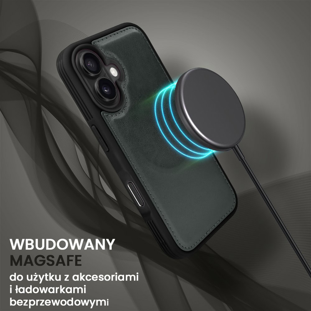 Etui do iPhone 16 3w1 Magsafe Double Book, zestaw etui oraz kabura z podstawką, czarne