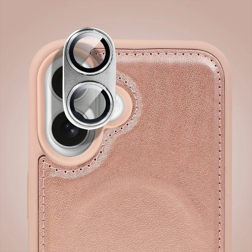 Etui do iPhone 16 3w1 Magsafe Double Book, zestaw etui oraz kabura z podstawką, różowe złoto