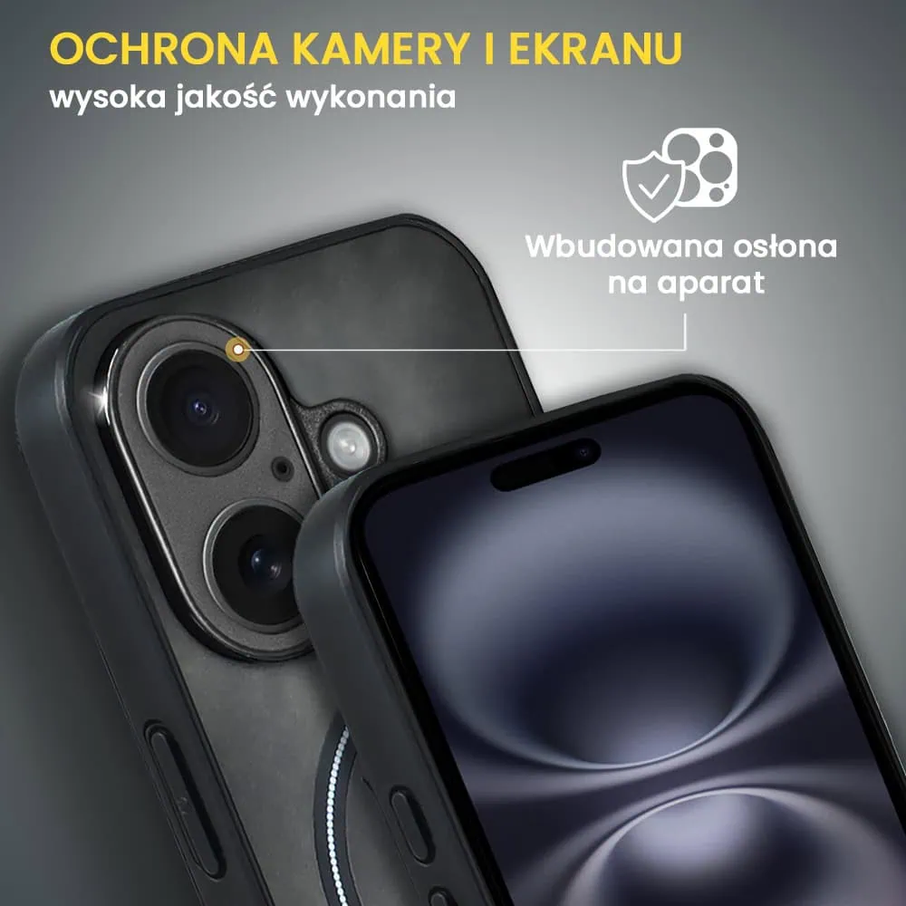 Etui do iPhone 16 Alcantara Magsafe Cover, przyjemne w dotyku, czarne