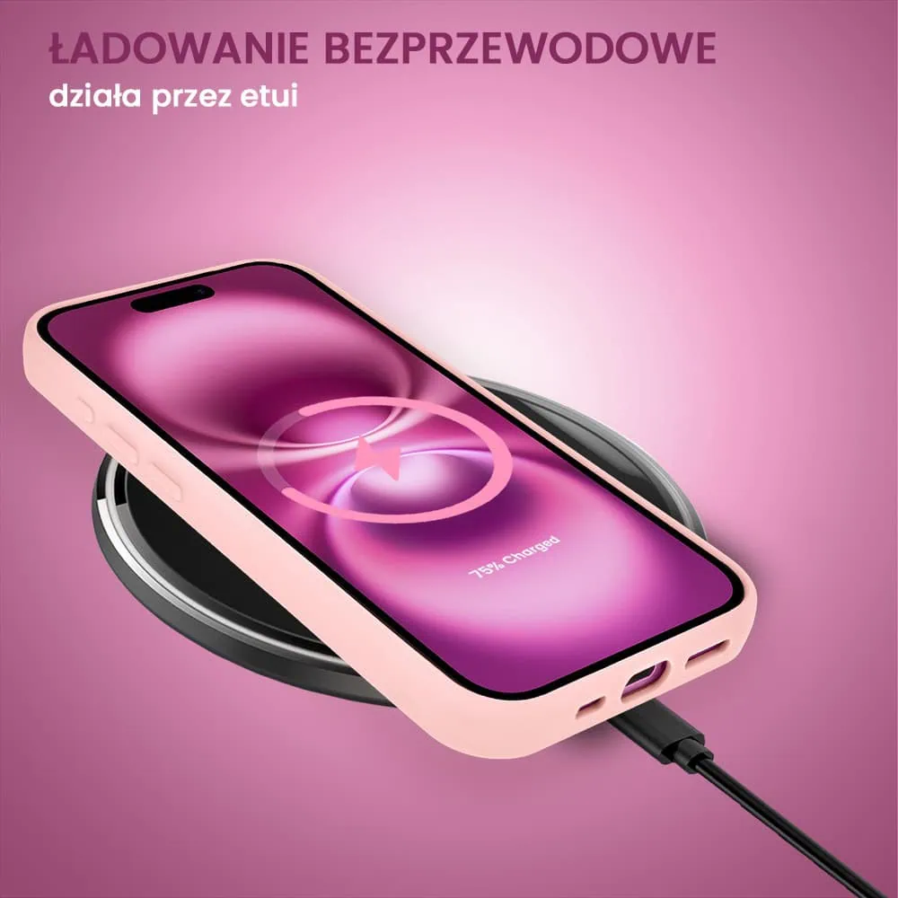 Etui do iPhone 16 Plus Arctic Stand, półprzeźroczyste, z osłoną aparatu i podstawką, różowe