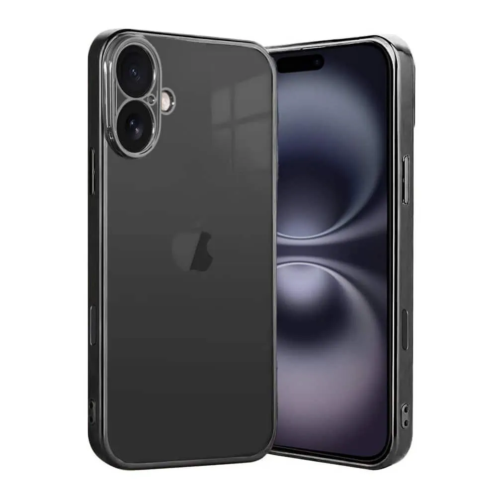 Etui do iPhone 16 Black Edition przeźroczyste Sulada oryginal, czarne
