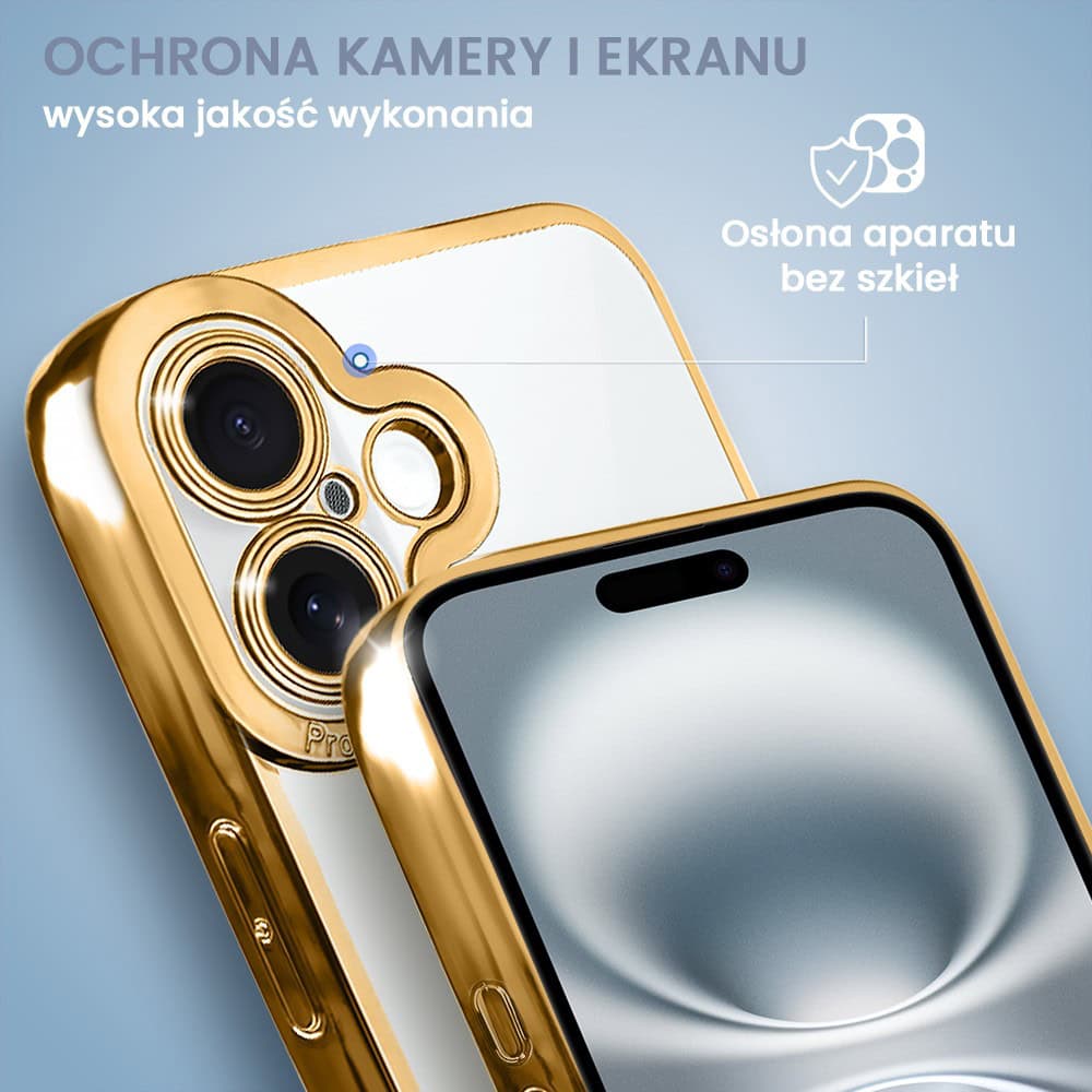 Etui do iPhone 16 Camera High PRO z osłoną kamery, czerwone złoto
