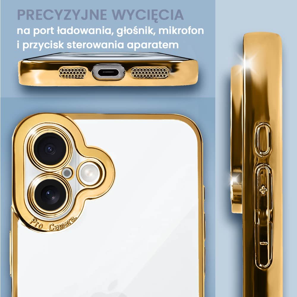 Etui do iPhone 16 Camera High PRO z osłoną kamery, czerwone złoto