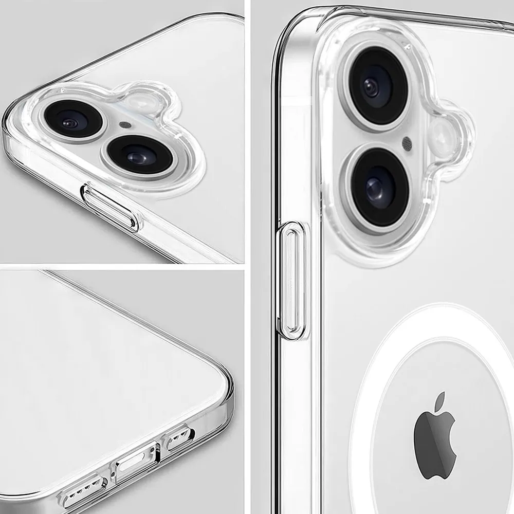 Etui do iPhone 16 Clear Case, twardy tył z MagSafe, przeźroczyste