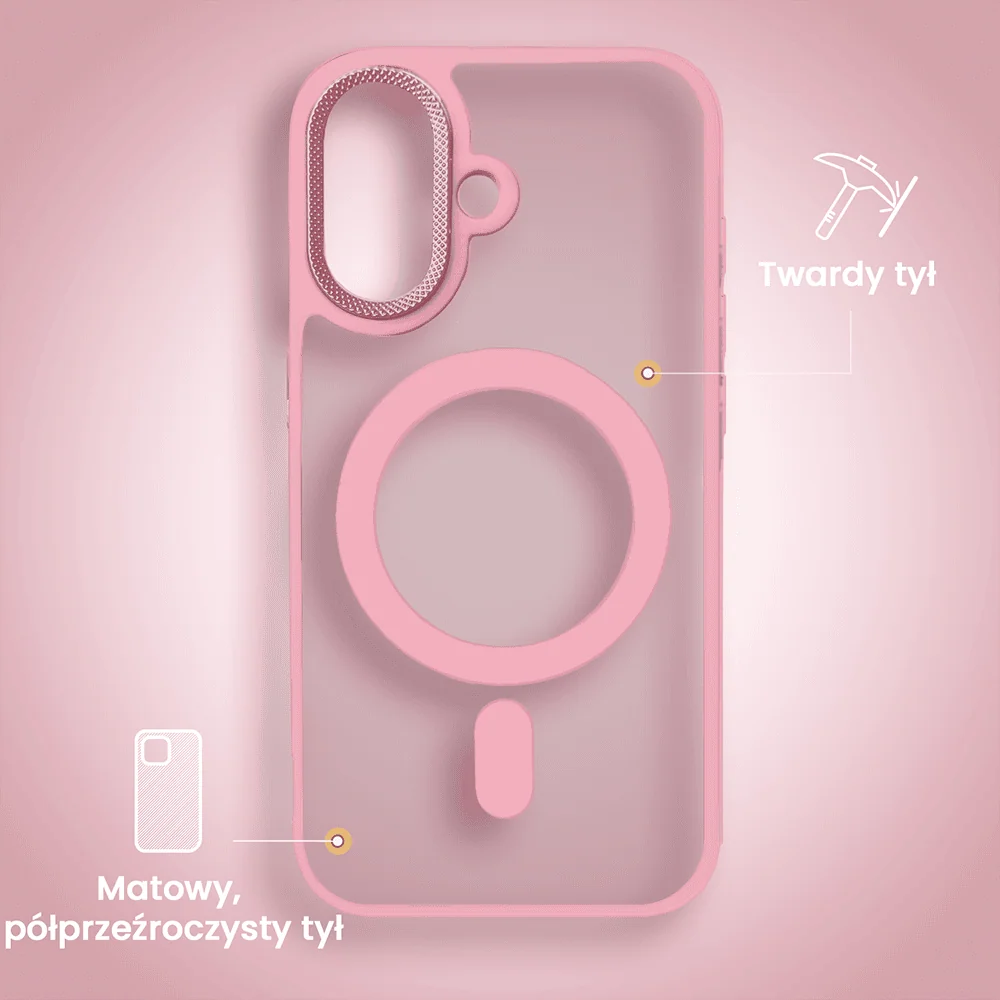 Etui do iPhone 16 Color Flush Frame z MagSafe, różowe