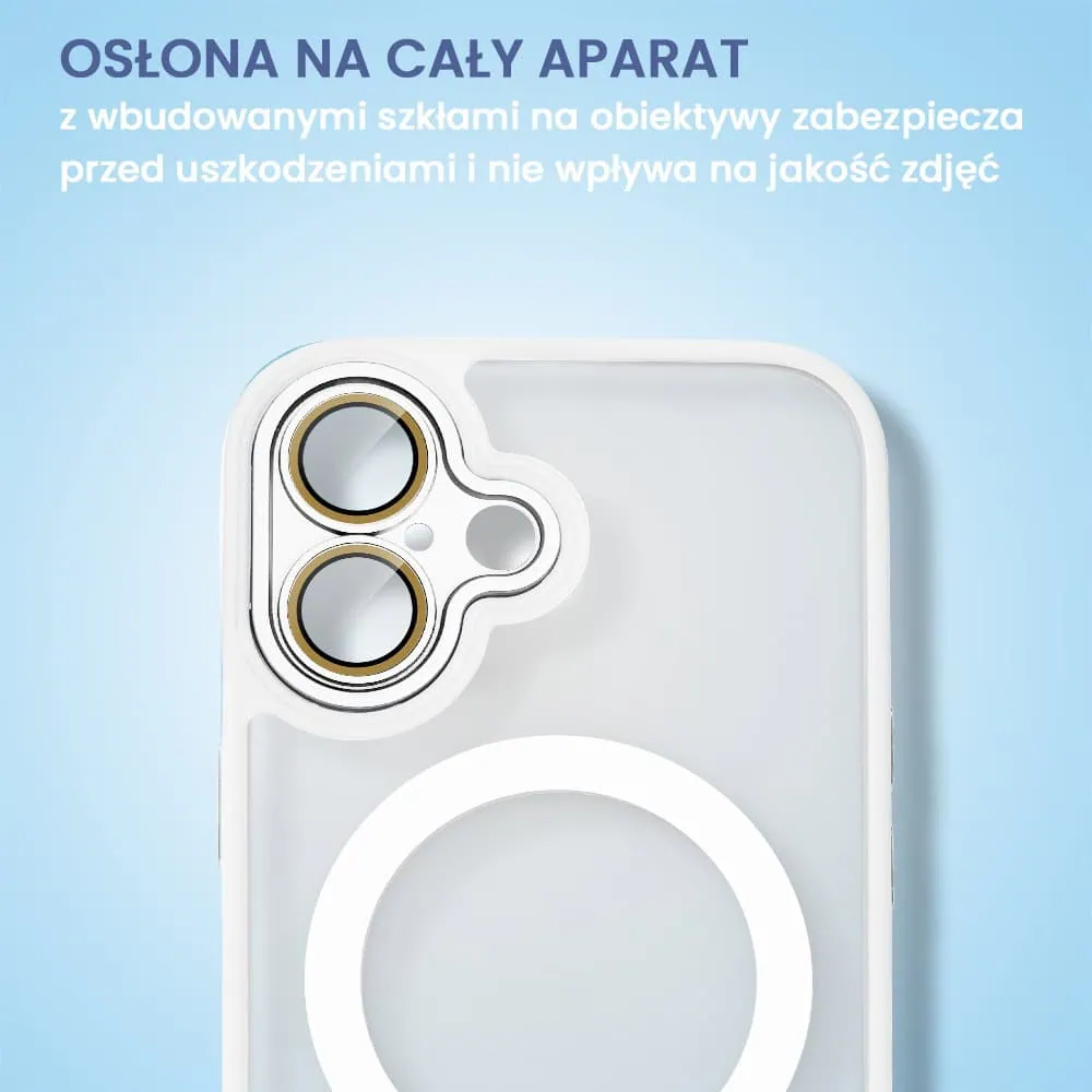 Etui do iPhone 16 Plus Color Flush z Magsafe, z osłoną aparatu, białe (OUTLET)