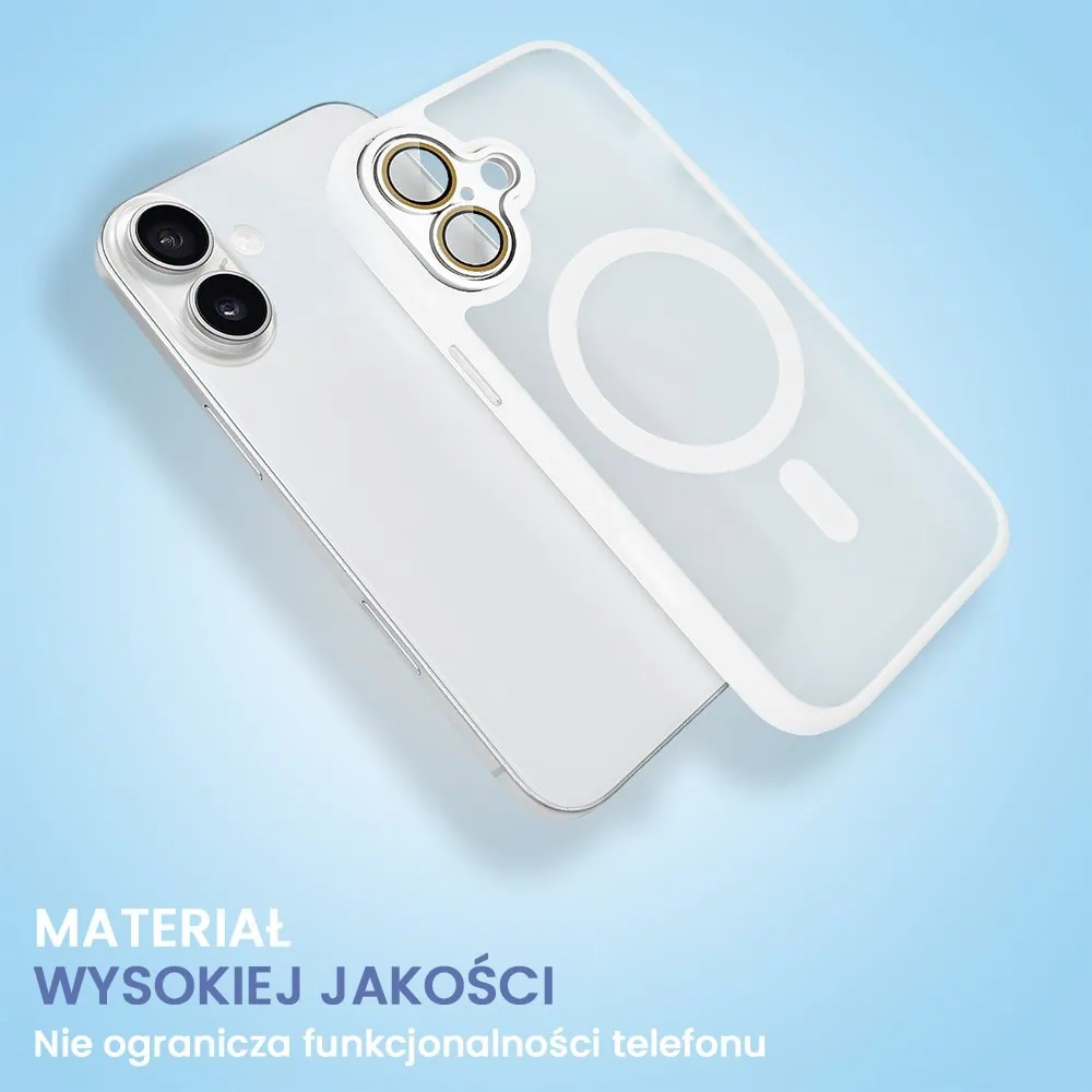 Etui do iPhone 16 Plus Color Flush z Magsafe, z osłoną aparatu, białe (OUTLET)