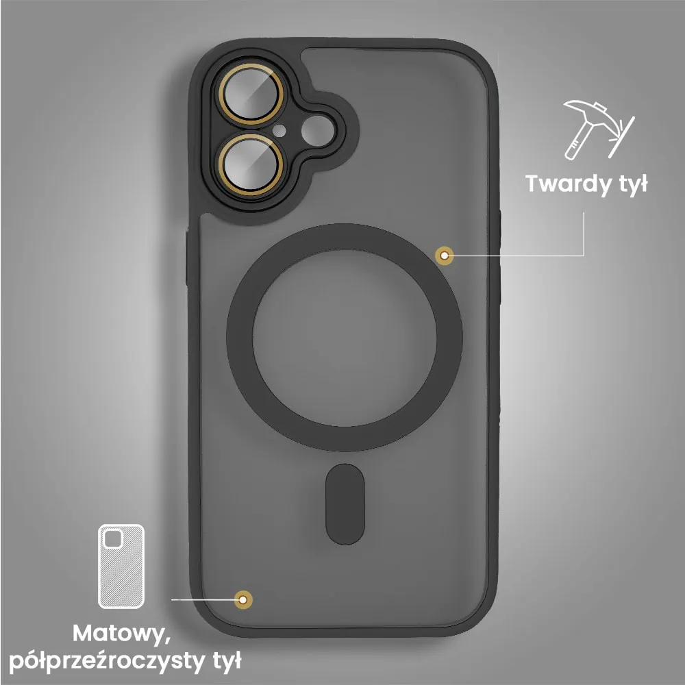 Etui do iPhone 16 Color Flush z Magsafe, z osłoną aparatu, czarne