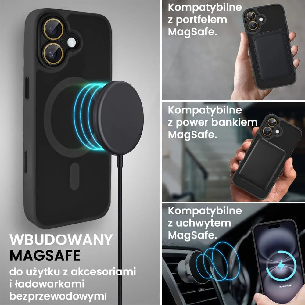 Etui do iPhone 16 Color Flush z Magsafe, z osłoną aparatu, czarne