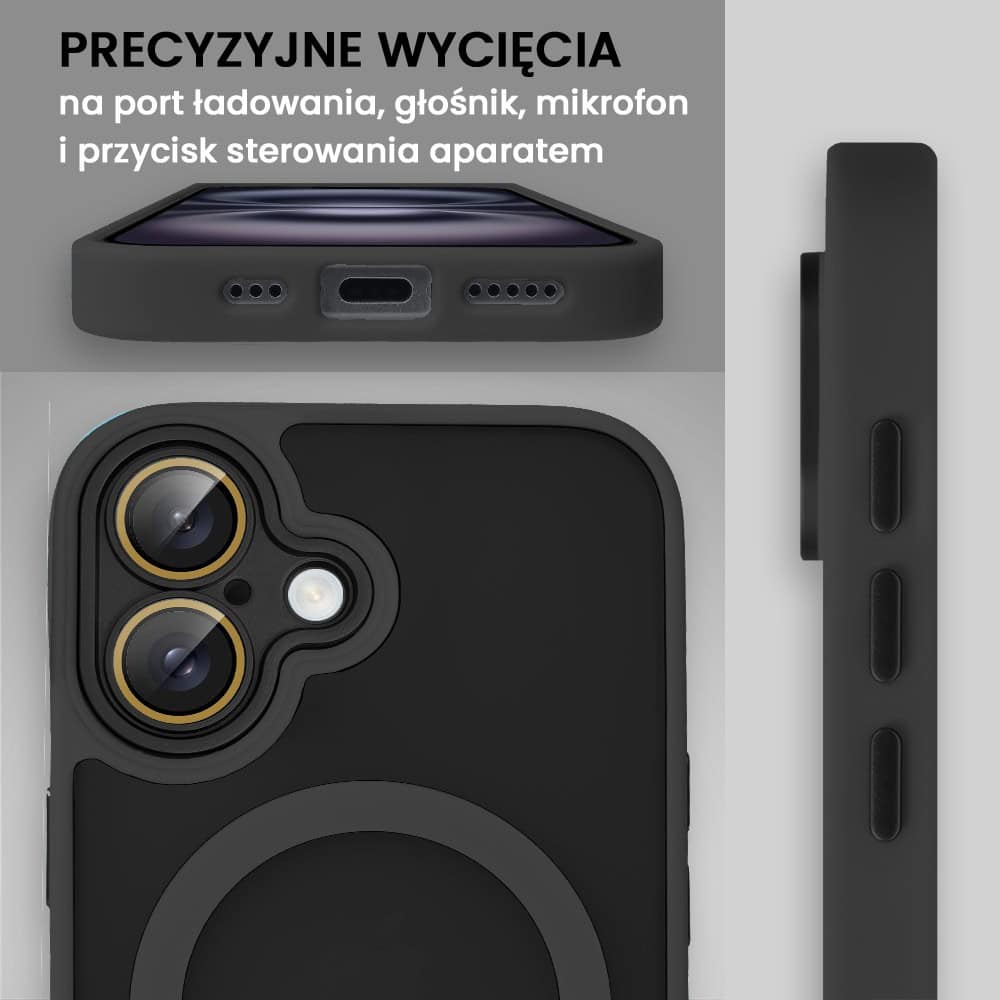 Etui do iPhone 16 Color Flush z Magsafe, z osłoną aparatu, czarne