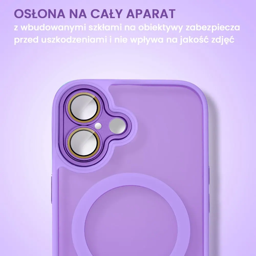 Etui do iPhone 16 Plus Color Flush z Magsafe, z osłoną aparatu, fioletowe