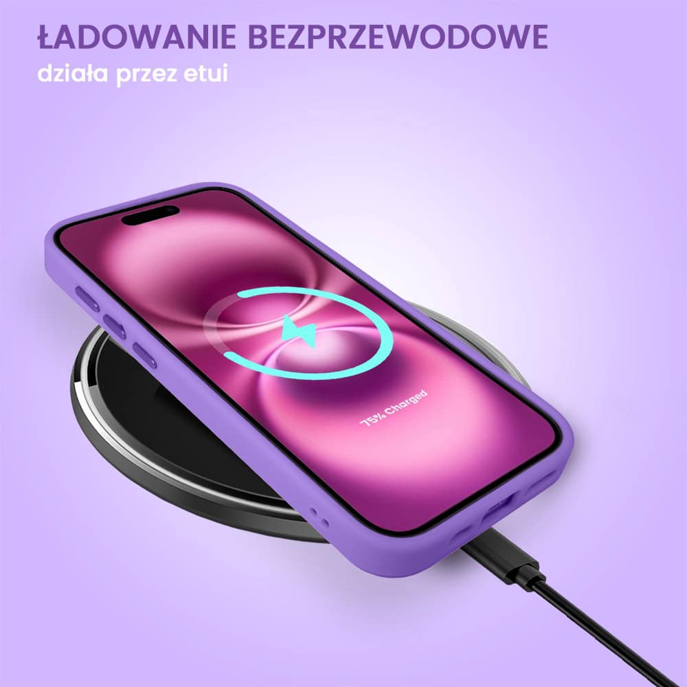 Etui do iPhone 16 Plus Color Flush z Magsafe, z osłoną aparatu, fioletowe