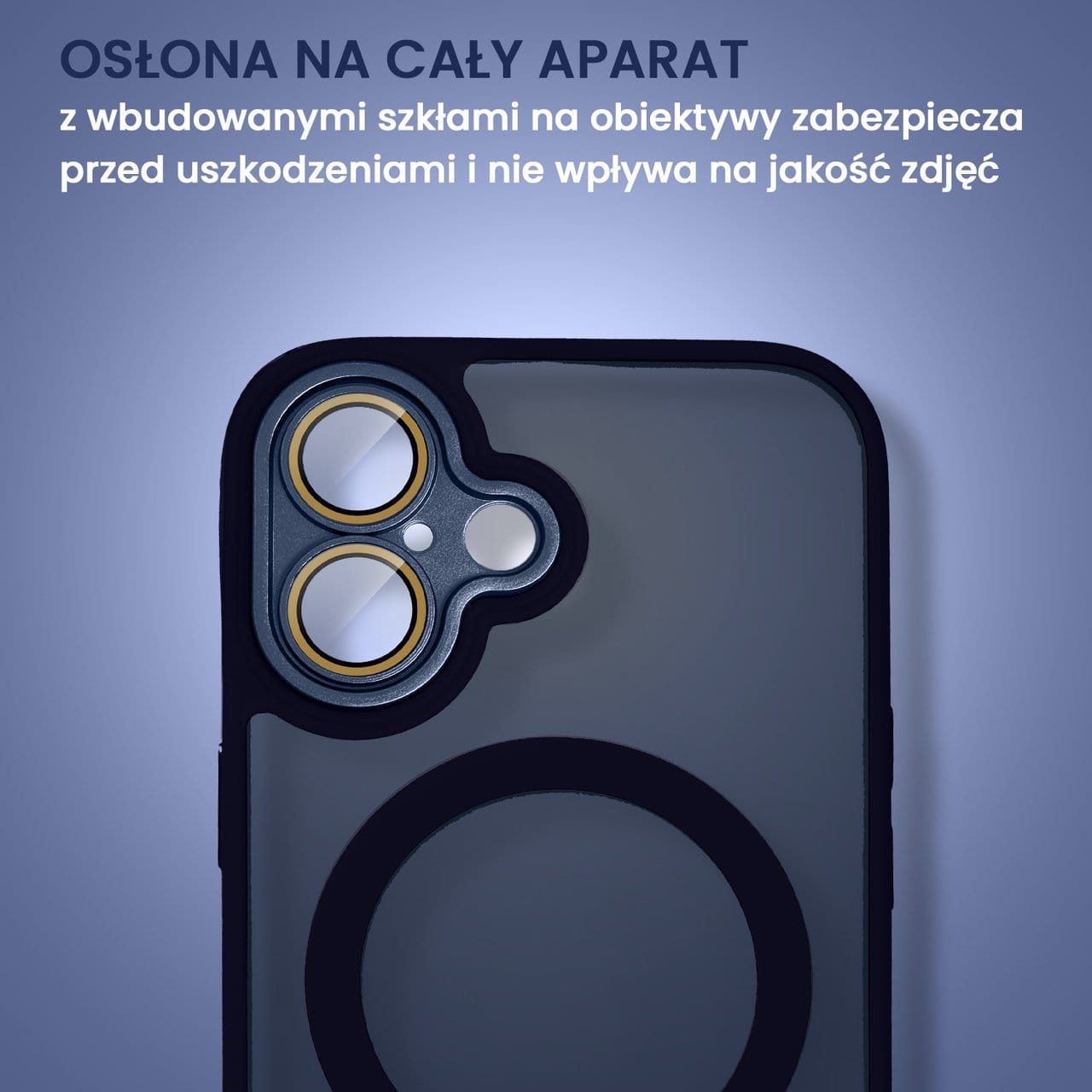 Etui do iPhone 16 Plus Color Flush z Magsafe, z osłoną aparatu, granatowe