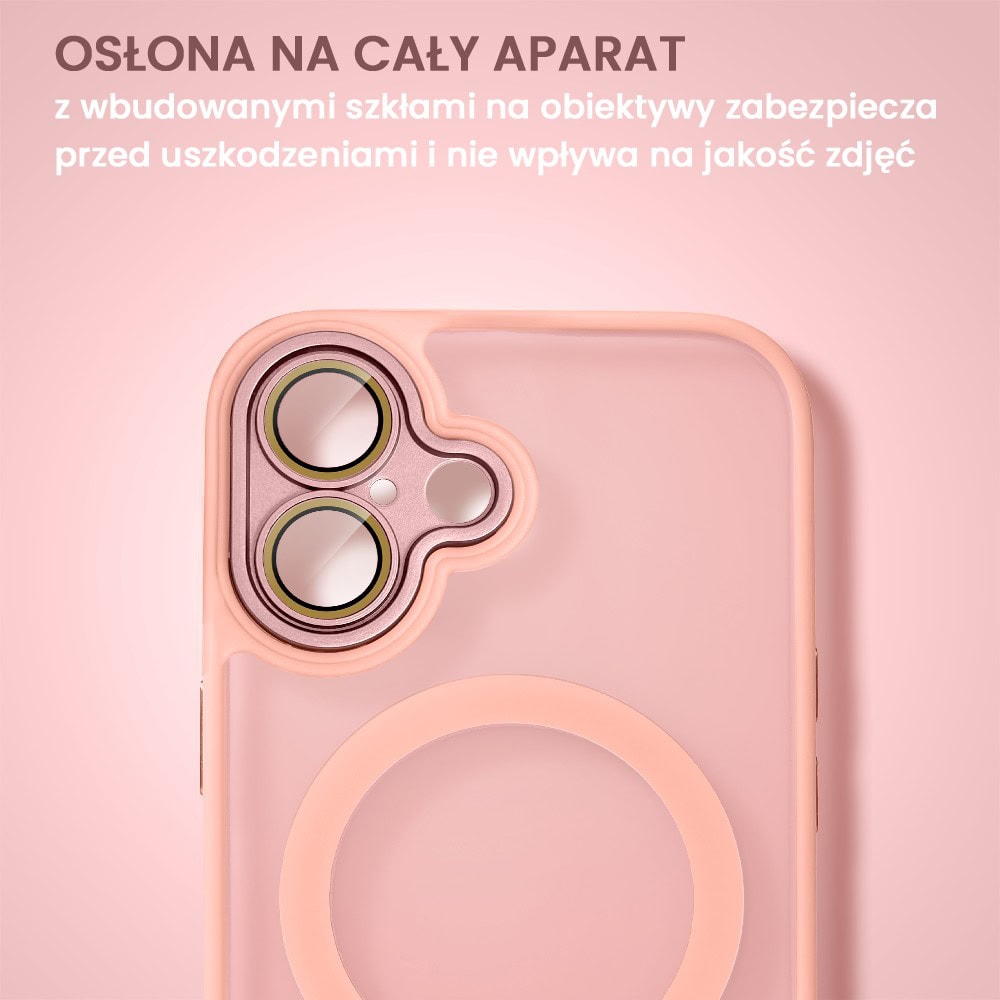 Etui do iPhone 16 Plus Color Flush z Magsafe, z osłoną aparatu, różowe