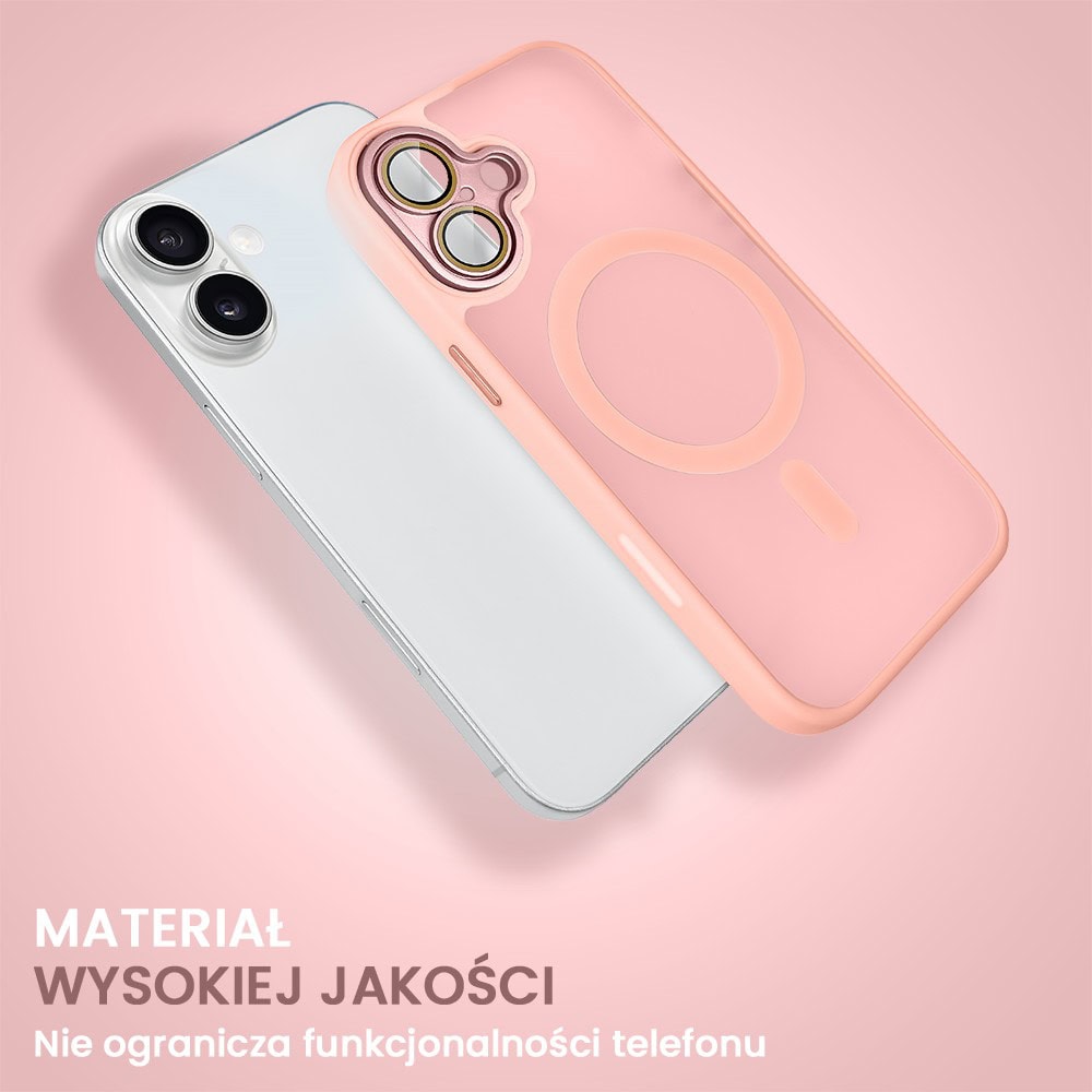 Etui do iPhone 16 Plus Color Flush z Magsafe, z osłoną aparatu, różowe