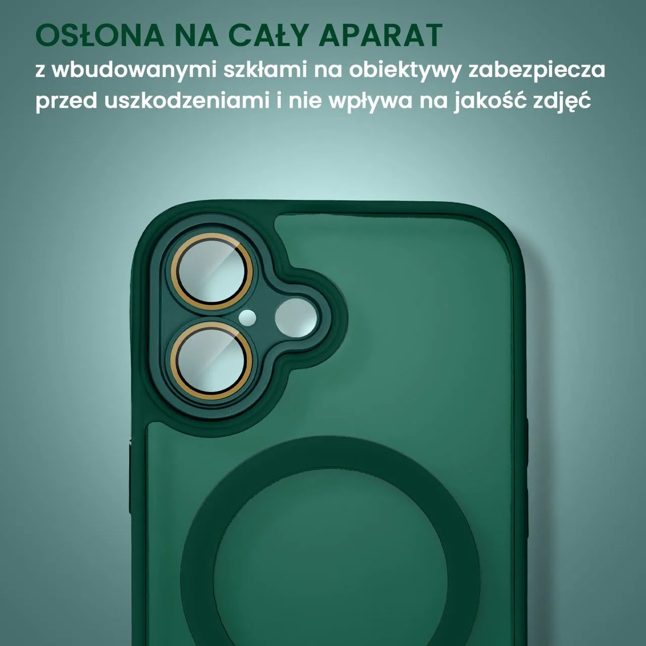 Etui do iPhone 16 Color Flush z MagSafe, z osłoną aparatu, zielone (OUTLET)