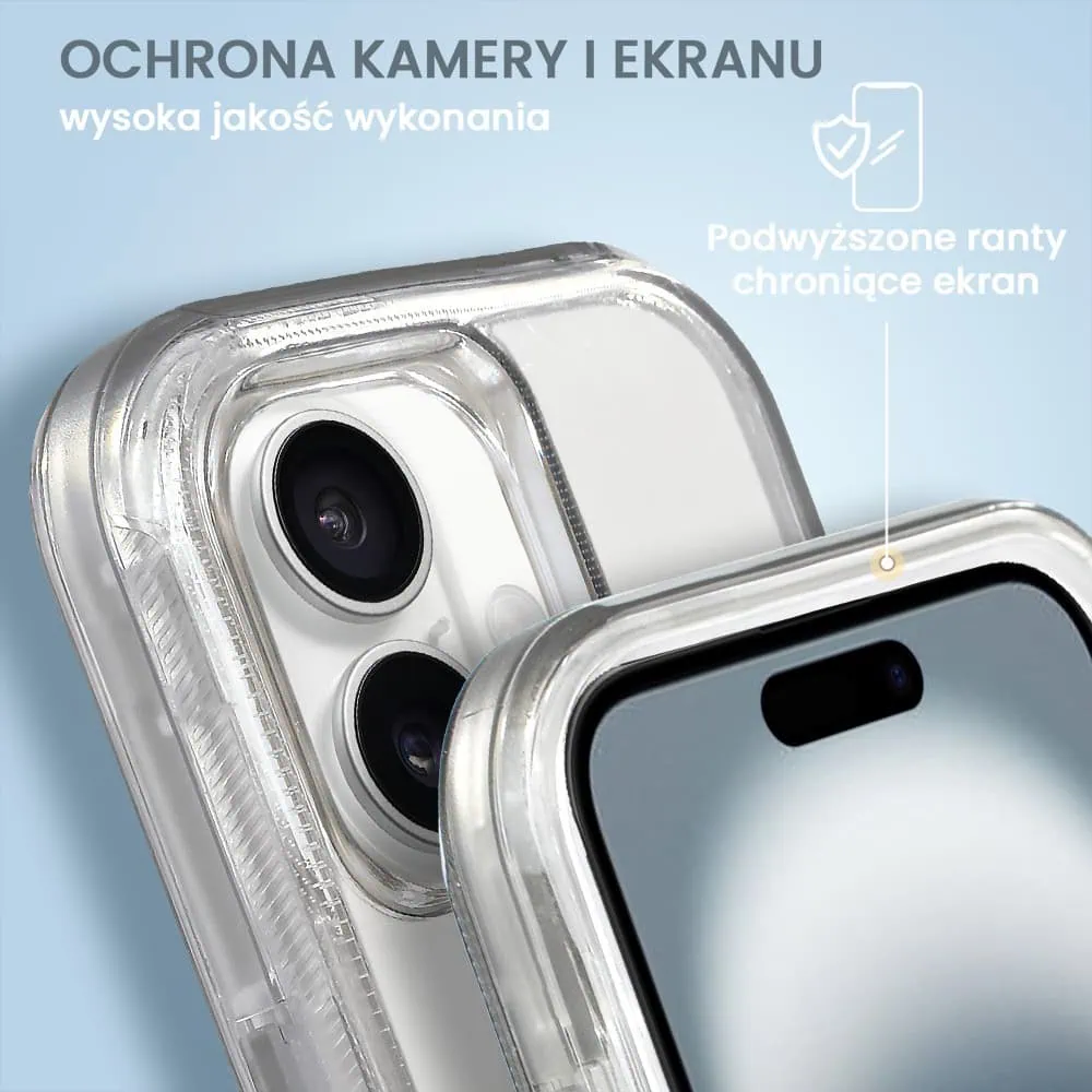 Etui do iPhone 16 Crystal Armor Magsafe, Anti-Drop pancerne 3w1, szary szafir