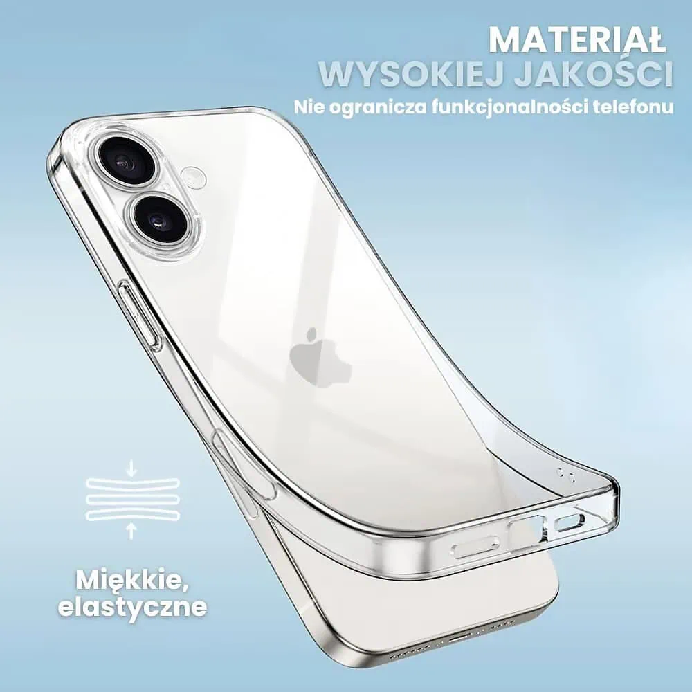 Etui do iPhone 16 Crystal Cam, ochrona kamery, przeźroczyste, transparentne
