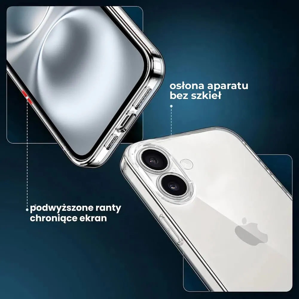 Etui do iPhone 16 Crystal Cam, ochrona kamery, przeźroczyste, transparentne