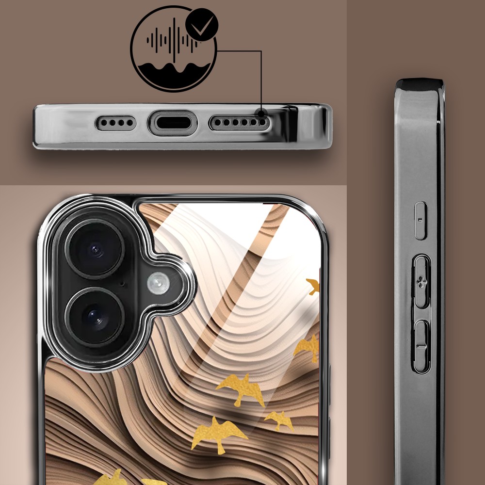 Etui do iPhone 16 Plus, Elite Glass z MagSafe, szklany tył, Zwierzęta, Piaskowa odyseja, czarne