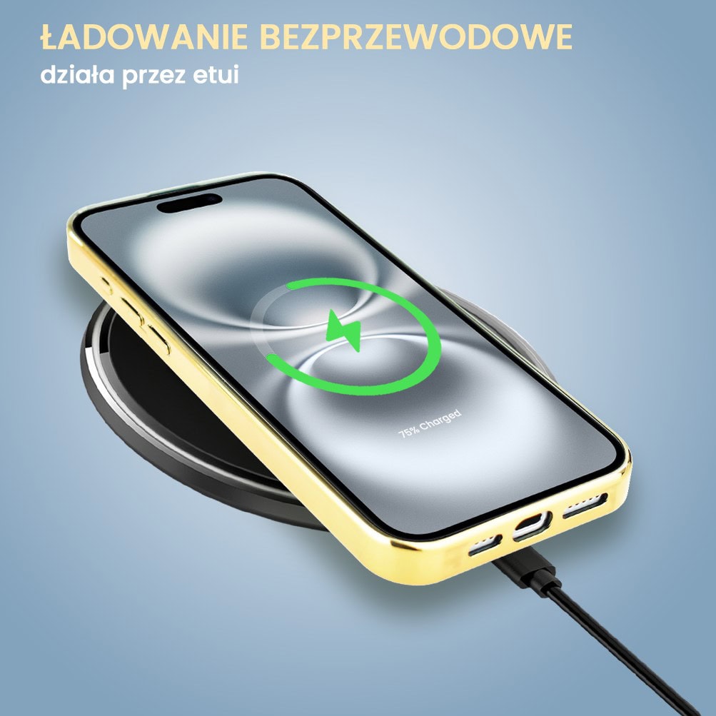 Etui do iPhone 16, Elite Glass z MagSafe, Kintsugi Art, porcelanowe serce, złote