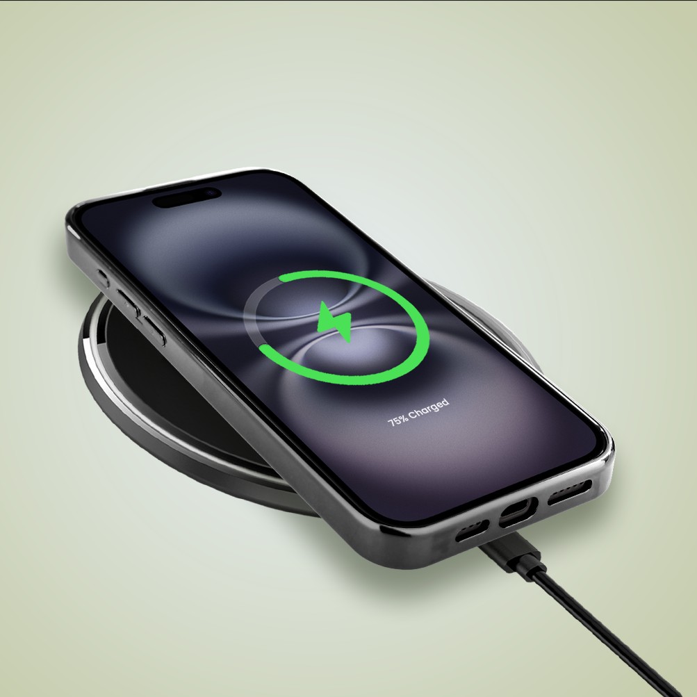 Etui do iPhone 16, Elite Glass z MagSafe, szklany tył, Kwiaty, Taniec ważek, czarne