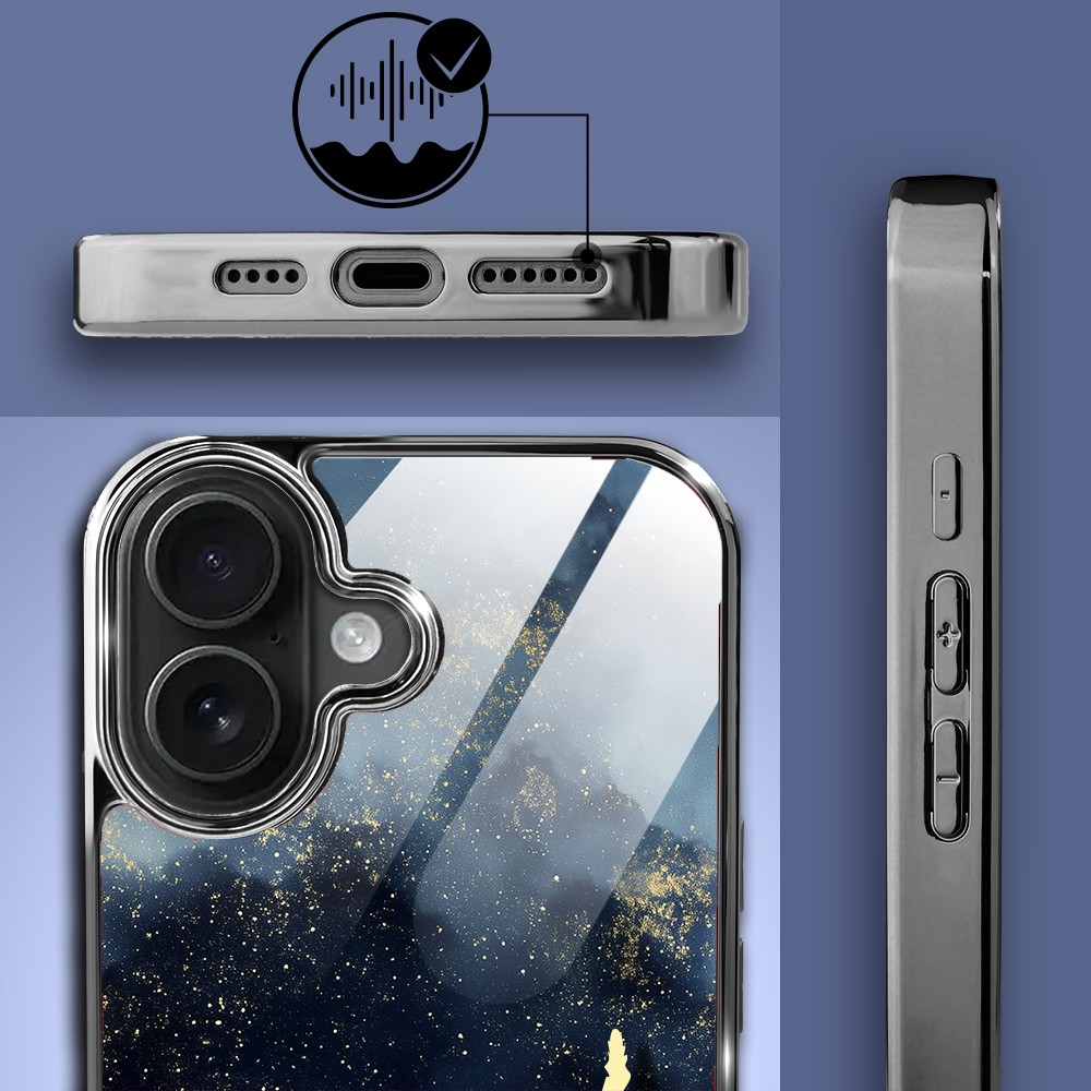 Etui do iPhone 16 Plus, Elite Glass z MagSafe, szklany tył, Kwiaty, Złote Trawy o Zmierzchu, czarne