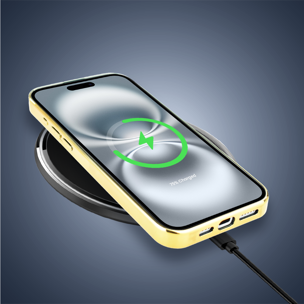 Etui do iPhone 16, Elite Glass z MagSafe, szklany tył, Kwiaty, Złote Trawy o Zmierzchu, złote