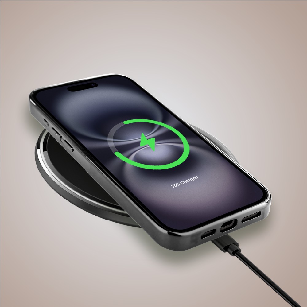 Etui do iPhone 16, Elite Glass z MagSafe, szklany tył, Mistyczne wzory, Boski promień beżowe, czarne