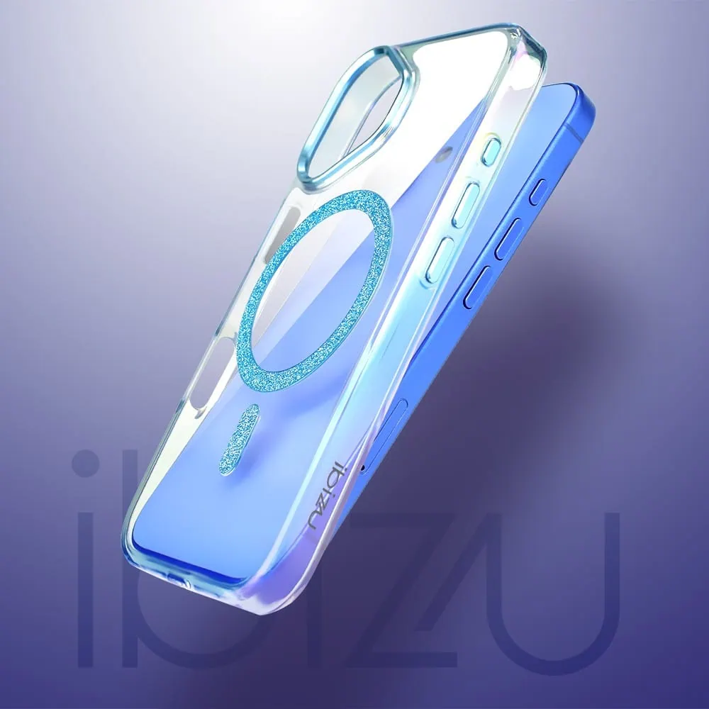 Niebieskie etui do iPhone Glitter Crown