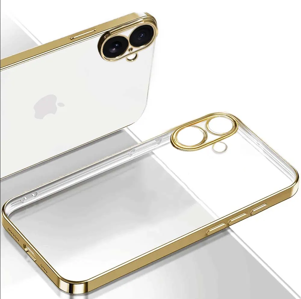 Etui do iPhone 16 Plus Gold Edition przeźroczyste Sulada oryginal, złote