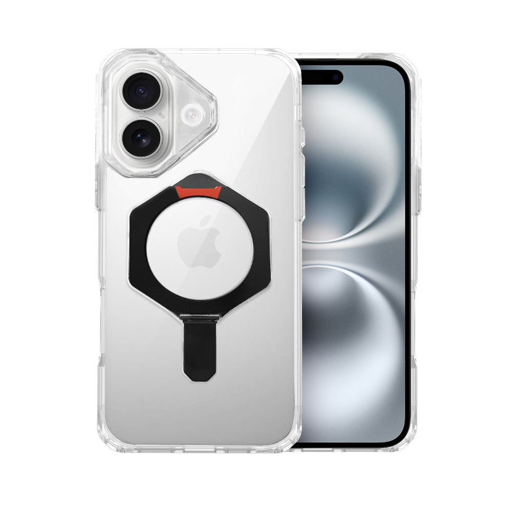 Etui do iPhone 16 HexArmor Skin Stand, twarde z podstawką, czarne