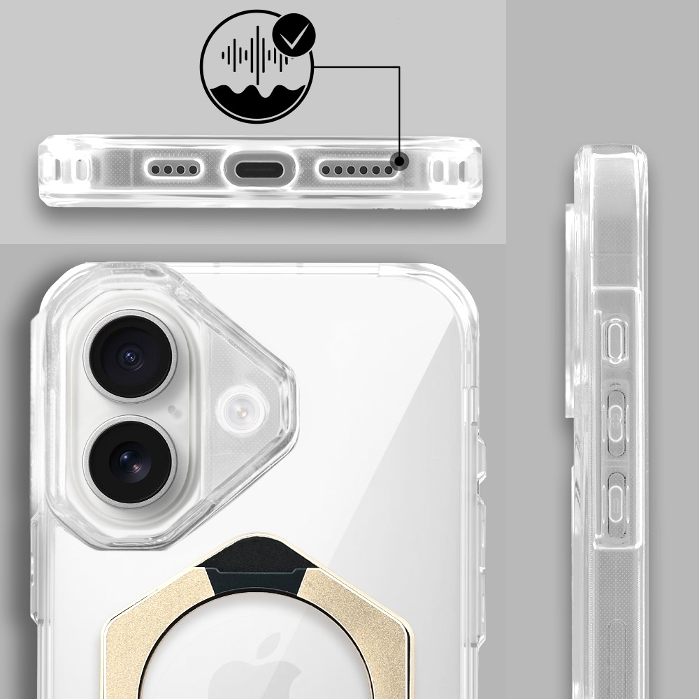 Etui do iPhone 16 HexArmor Skin Stand, twarde z podstawką, tytan pustynny