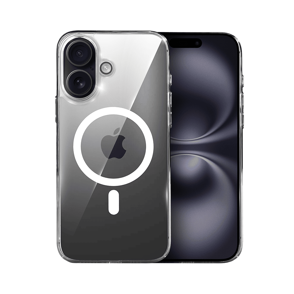 Etui do iPhone 16 Plus, Ibizu Crystal Clear Glass z MagSafe, szklany tył 9H, przeźroczyste