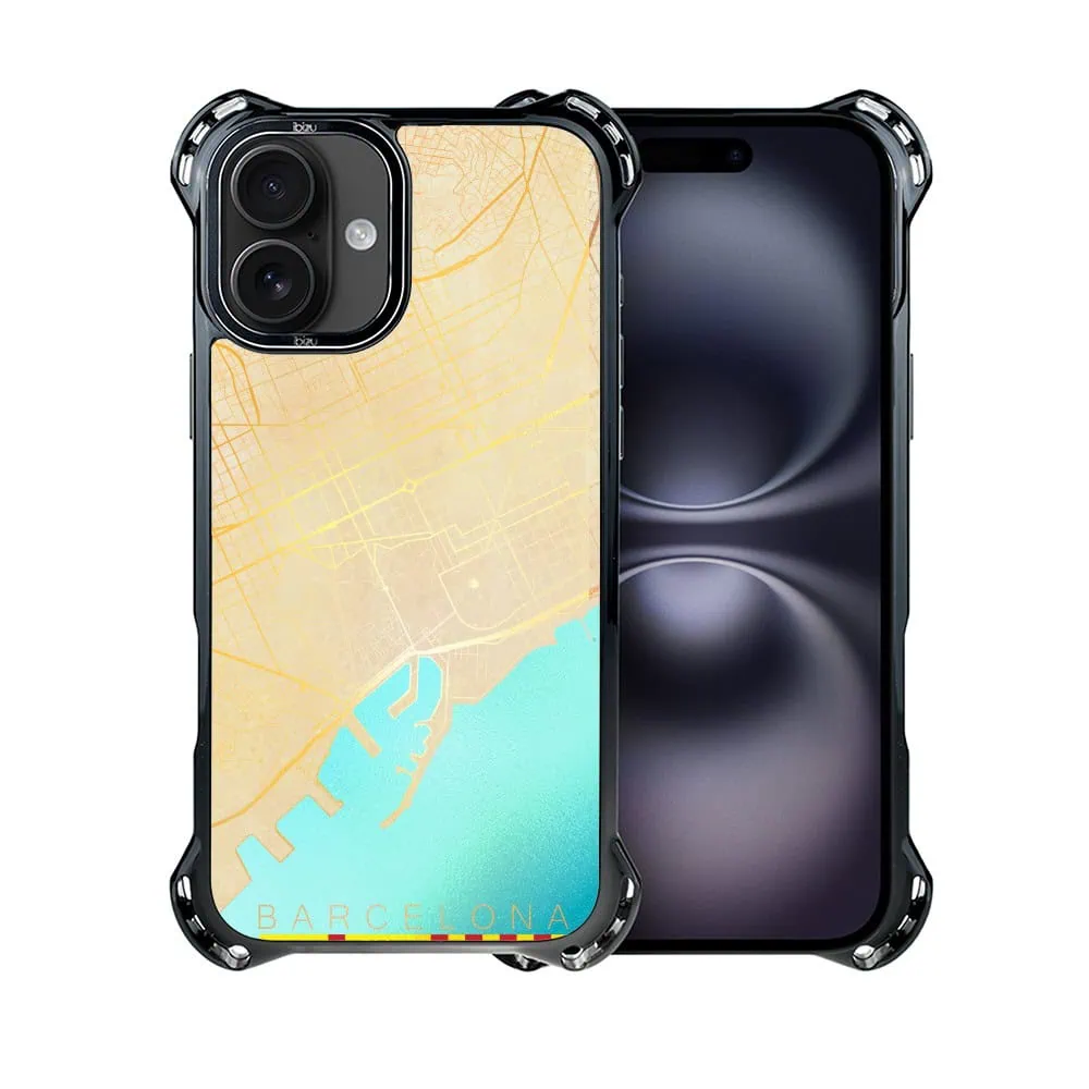 Etui do iPhone 16, Ibizu DropGuard Ultra z MagSafe, Mapy Świata, Barcelona