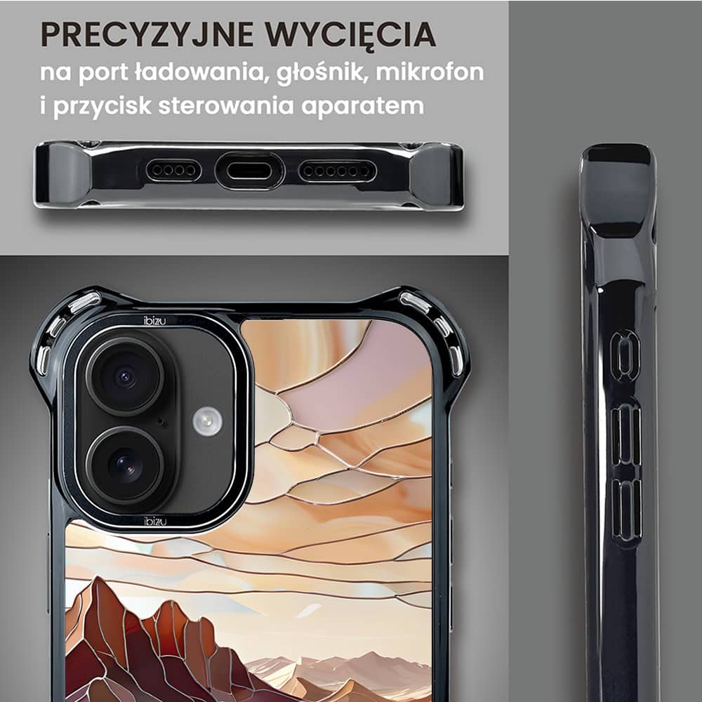 Etui do iPhone 16, Ibizu DropGuard Ultra z MagSafe, Barwy Szkła, Pustynny spokój