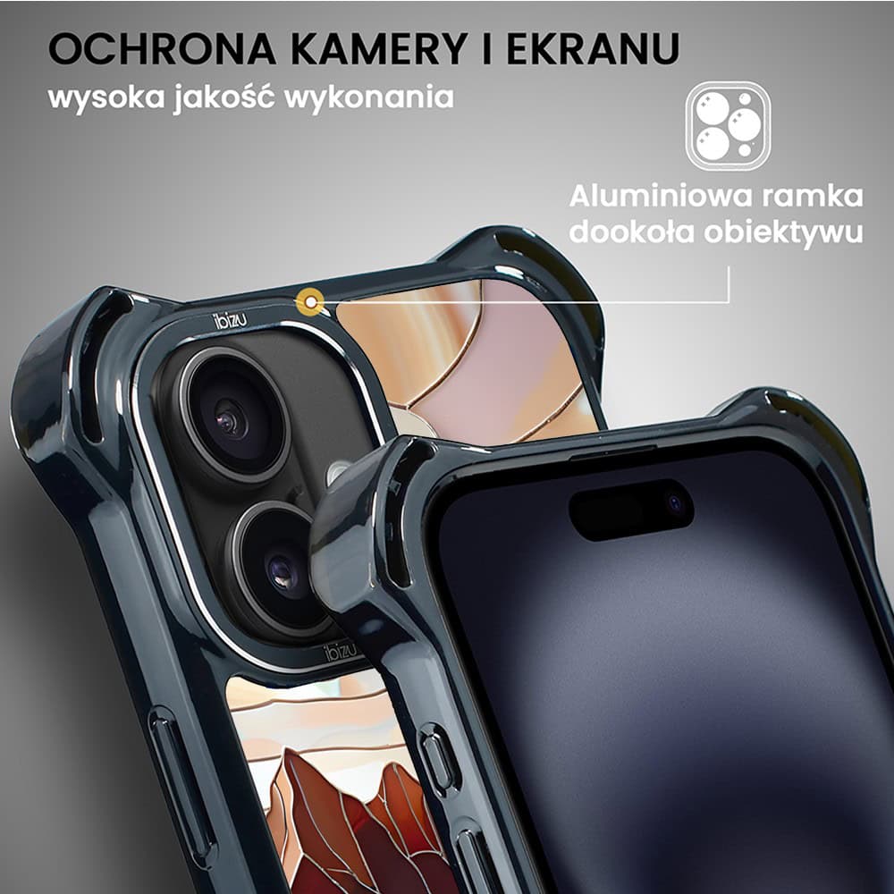 Etui do iPhone 16, Ibizu DropGuard Ultra z MagSafe, Barwy Szkła, Pustynny spokój