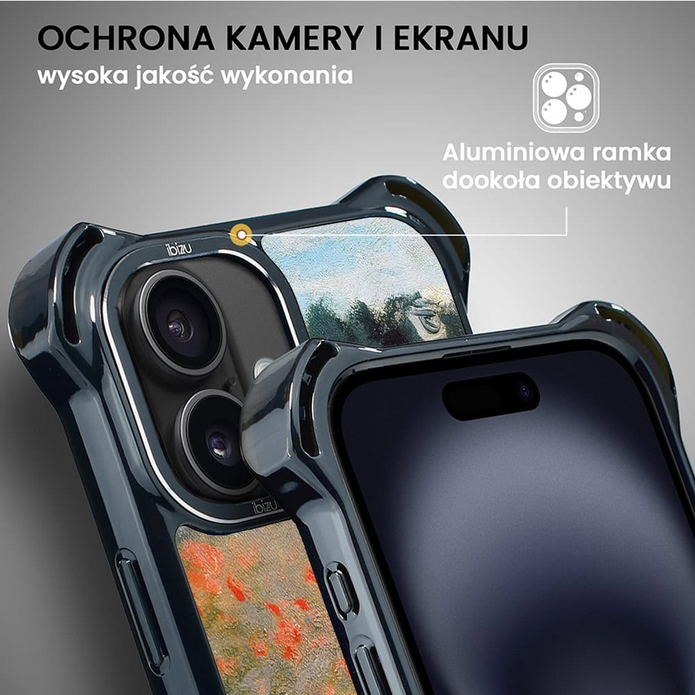 Etui do iPhone 16, Ibizu DropGuard Ultra z MagSafe, Claude Monet, pole maków