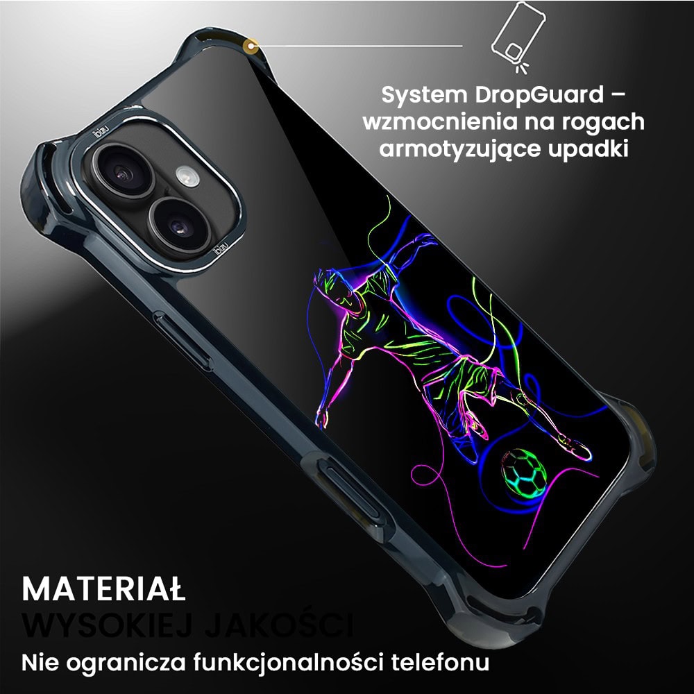 Etui do iPhone 16, Ibizu DropGuard Ultra z MagSafe, #ElectroMove, Moc football’u