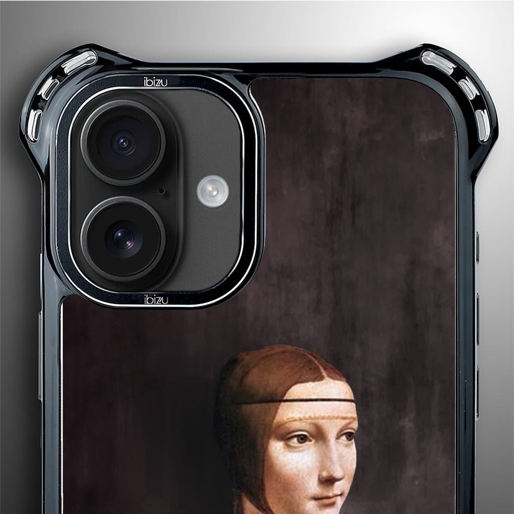 Etui do iPhone 16, Ibizu DropGuard Ultra z MagSafe, Leonardo Da Vinci, dama z kotem