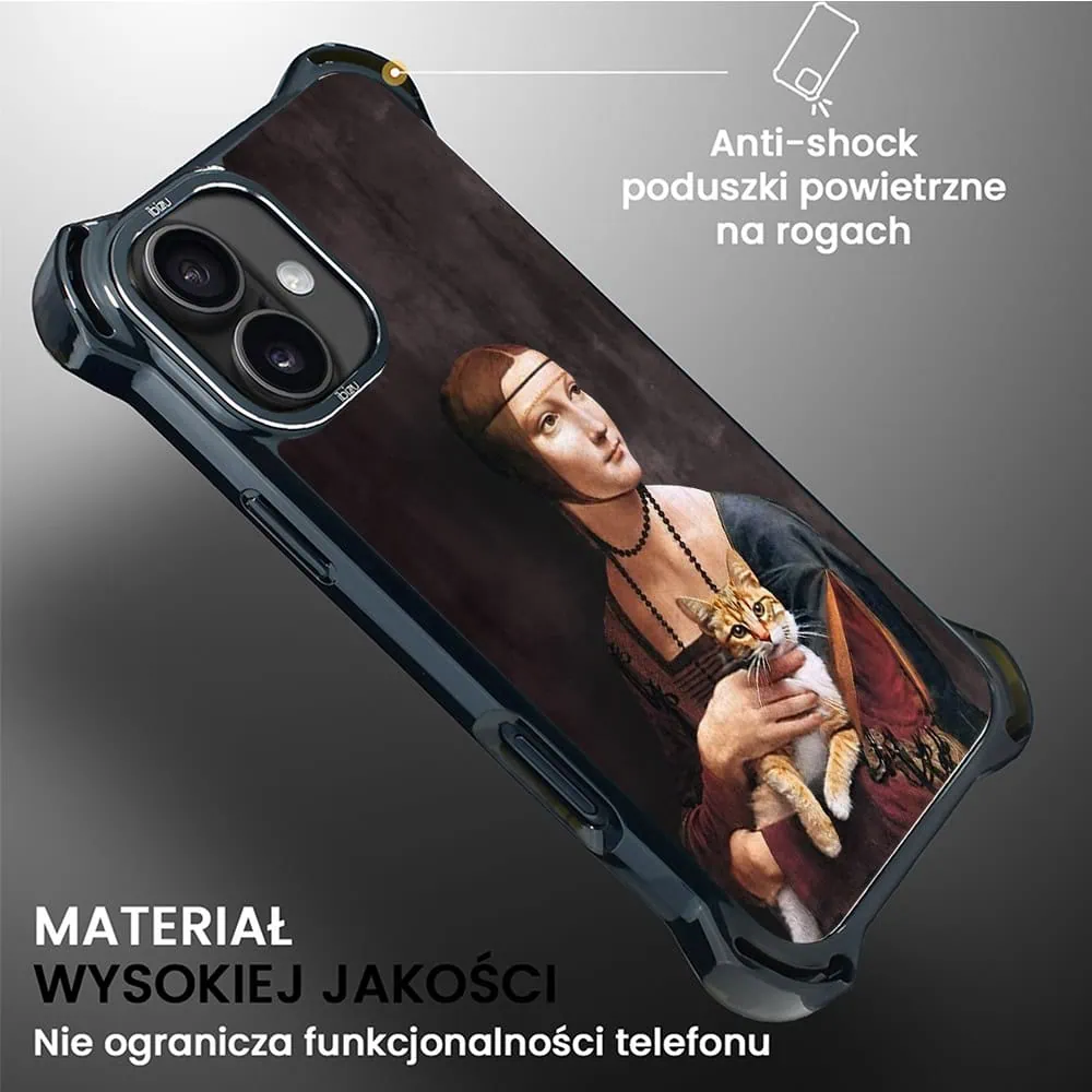 Etui do iPhone 16, Ibizu DropGuard Ultra z MagSafe, Leonardo Da Vinci, dama z kotem
