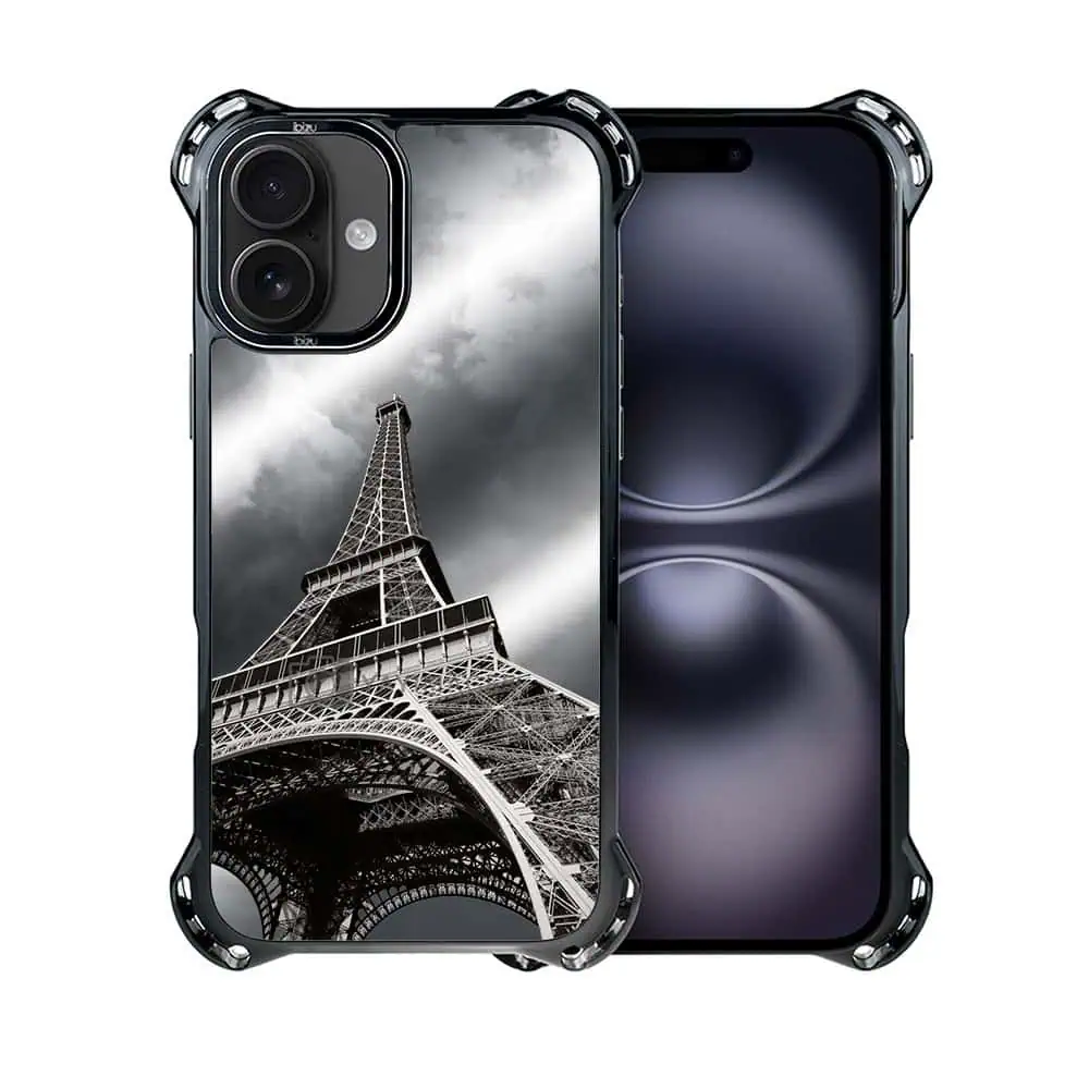 Etui do iPhone 16 Plus, Ibizu DropGuard Ultra z MagSafe, Noir City, Wieża Eiffla